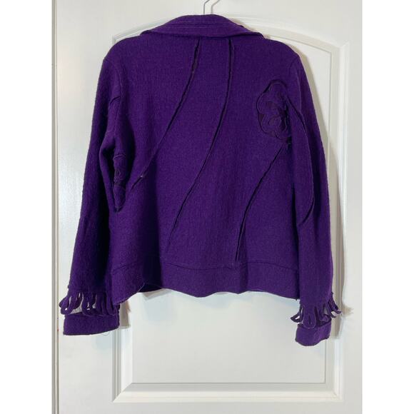 Nikki Valenti Wool Blazer Phoebe Friends Purple Floral Boho Cottagecore NWT - Picture 6 of 7